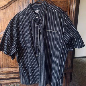 Harley-Davidson Striped Snap Front Short Sleeve Shirt
